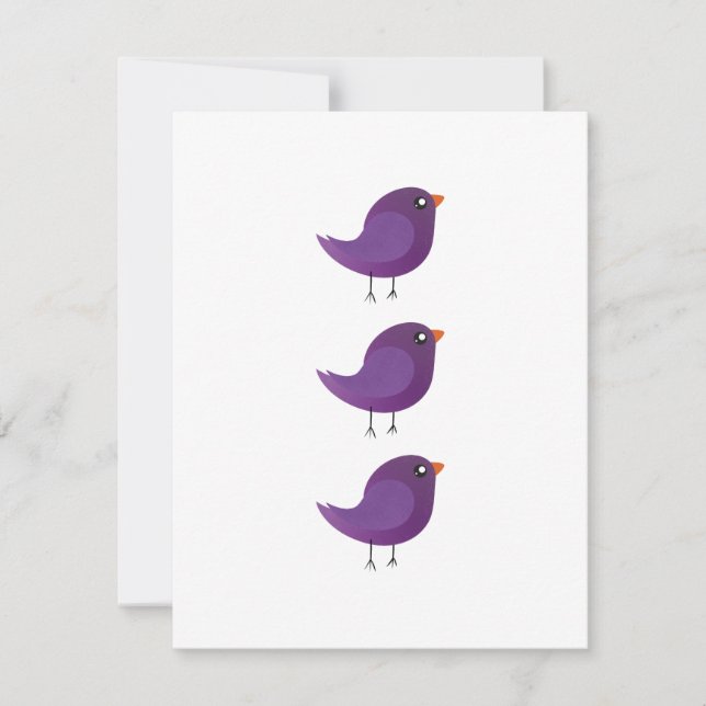 Anúncio Ilustração de Passarinho Roxo Fofo (Frente)