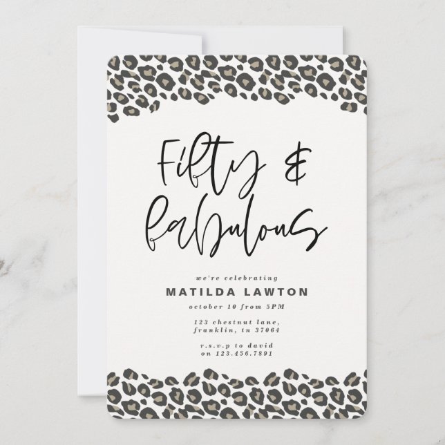 Anúncio Impressão Leopardo 60 e festa de aniversário 50 (Frente)