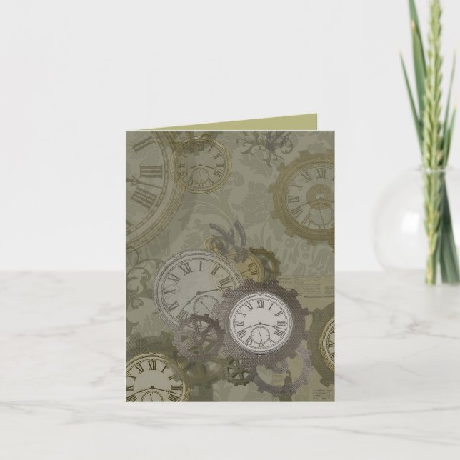 Anúncio Impressão verde de oliveira Steampunk (Frente)