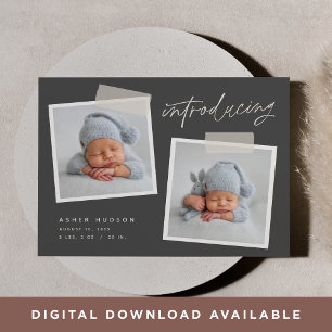 Anúncio Instantâneo Nascimento de Duas Fotografias Casua