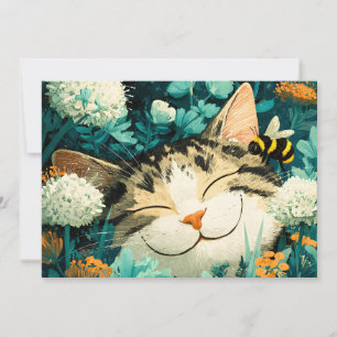 Anúncio Jardim de Flores de Gato Adormecido com Abelha em 