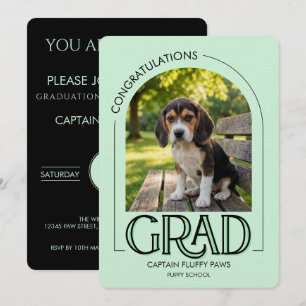 Anúncio Jardim de Infância Canino Foto de Graduação Verde