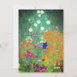 Anúncio Jardim Flor Gustav Klimt<br><div class="desc">Cartão com a pintura a óleo do Jardim Flor de Gustav Klimt (1906). Um belo jardim de flores roxas,  vermelhas,  brancas,  azuis e laranja. Um presente de excelente para fãs de Arte Nouveau e de Arte Austríaca.</div>