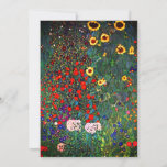 Anúncio Jardim Flor Gustav Klimt<br><div class="desc">Cartão que inclui o Jardim de Fazendas de pintura a óleo de Gustav Klimt com girassóis (1907). Um belo jardim de girassóis e belas flores azuis,  vermelhas,  roxas,  rosa e brancas. Um presente de excelente para fãs de Arte Nouveau e de Arte Austríaca.</div>