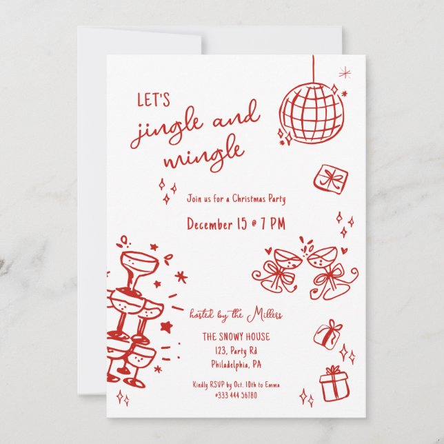 Anúncio jingle e mingle da festa de Natal (Frente)