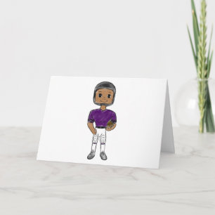 Anúncio jogador de futebol retrô vintage roxo preto simple