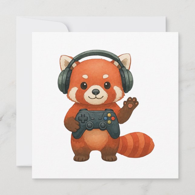 Anúncio Jogador Red Panda, Controladora de jogos e Fones d (Frente)