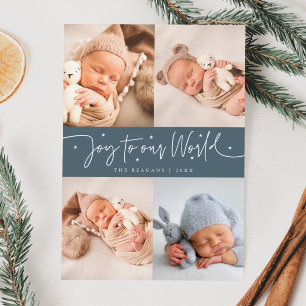 Anúncio Joy To Our World Slate Blue Multi Photo Birt