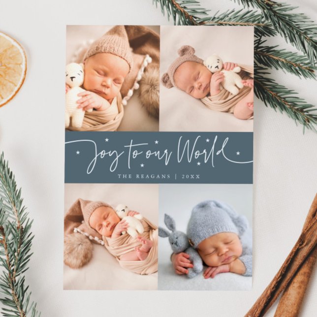 Anúncio Joy To Our World Slate Blue Multi Photo Birt (Criador carregado)