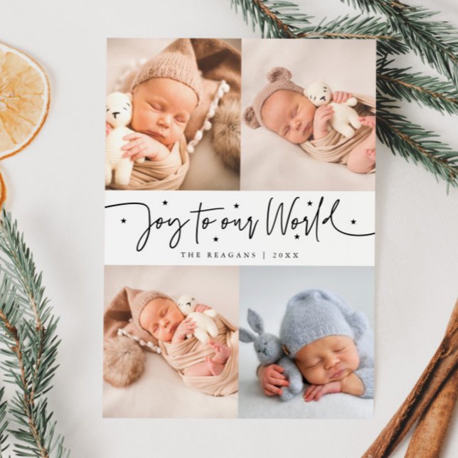 Anúncio Joy To Our World White Multi Photo Birt (Criador carregado)