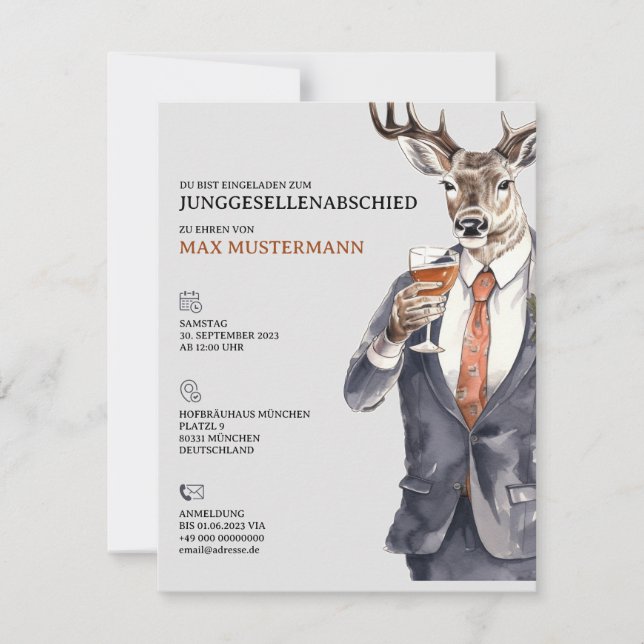 Anúncio Junggesellenabschied Einladung Männer Vorlage (Frente)