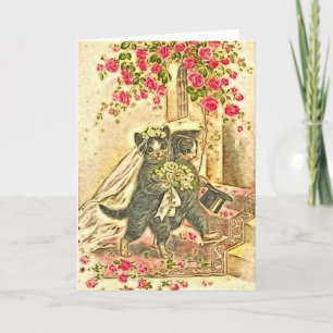 Anúncio Just Married Kitty Cats Digital Art Greeting Card