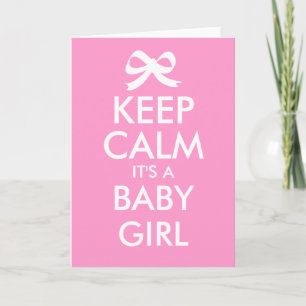 Anúncio Keep calm it's a baby girl gender reveal cards