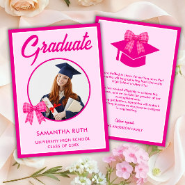 Anúncio Laço Xadrez Rosa Choque Foto Graduação