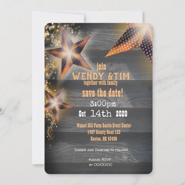Anúncio Lanternas Estreladas & Velha Madeira Rústica Ameri (Frente)