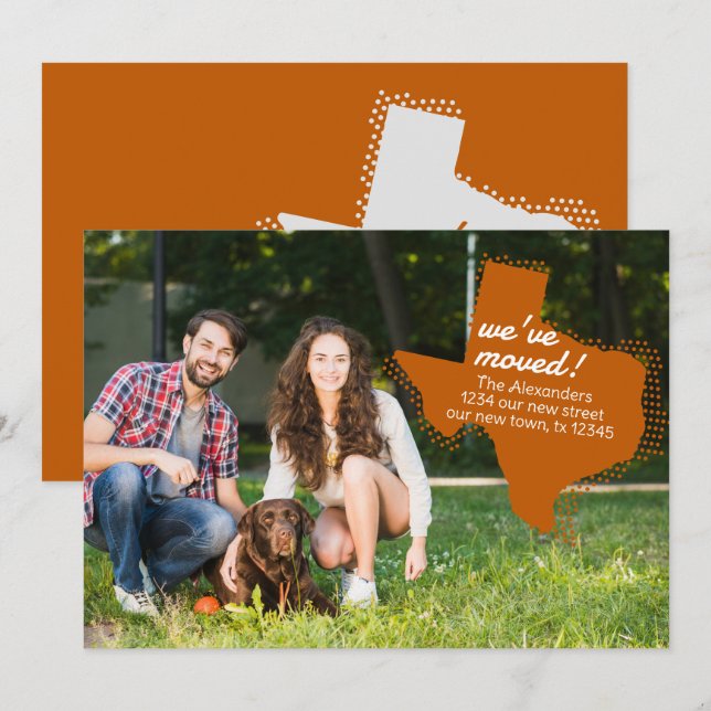 Anúncio Laranja Queimado que movemos - Texas movendo-se (Frente/Verso)