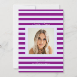 Anúncio Lavender Purple Prep High School Photo Grad Cards