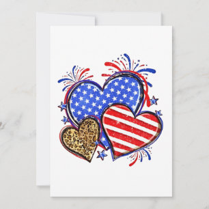 Anúncio Leopard American Flag Heart 4 de julho dos EUA