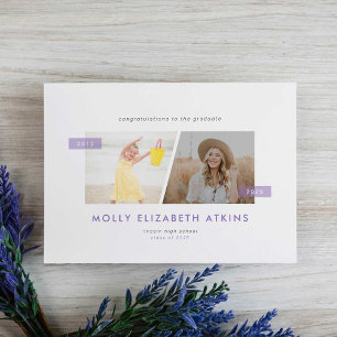 Anúncio Lilac Então e Agora Dois Graduados Fotográficos