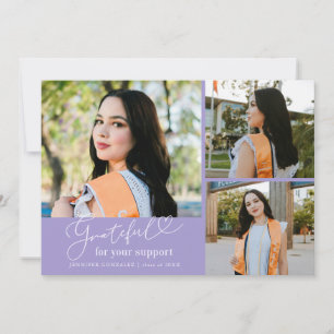 Anúncio Lilás Agradecido Multi Foto Graduação