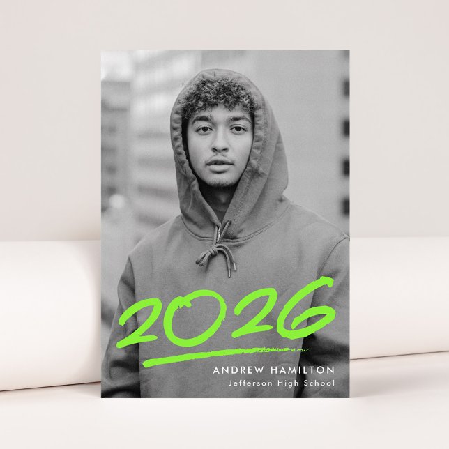 Anúncio Lima Verde Tracejada Turma de 2026 Foto Formatura (Criador carregado)