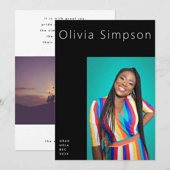 Anúncio Limite Moderno - Preto Simples no Formando preto O (Frente/Verso)