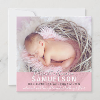 Anúncio Linda Menina Nascida Anunciando FOTO Rosa