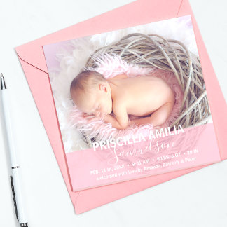Anúncio Linda Menina Nascida Anunciando FOTO Rosa
