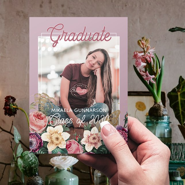 Anúncio Lindo Desabrochar Rosa Botânico Floral Boho Format (Criador carregado)