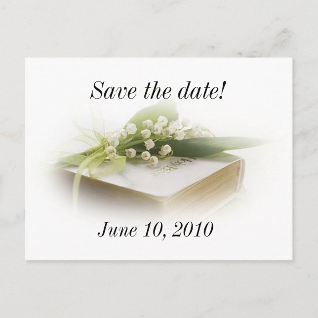 Anúncio lírio do vale com cartão postal de bíblia (Frente)