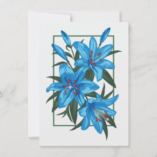 Anúncio Lírios Azuis. Ilustração de Flor