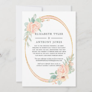 Anúncio Lista de Casamento Geométrica Floral Rosa e Dourad