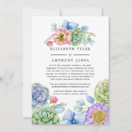 Anúncio Lista de Convidados de Casamento com Florais Sucul