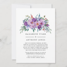 Lista de Convidados de Casamento com Flores Roxas