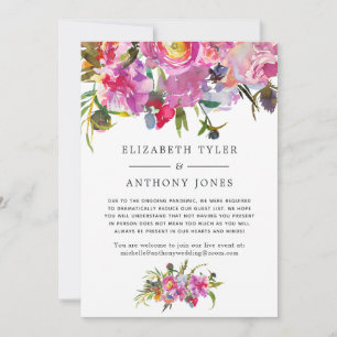 Anúncio Lista de Convidados de Casamento Floral Rosa Vinta