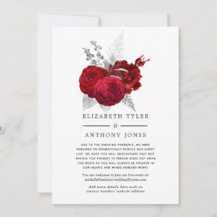 Anúncio Lista de Convidados de Casamento Floral Vermelho e