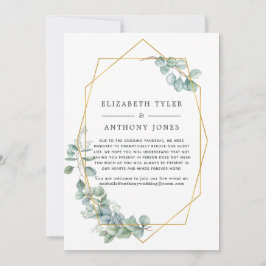 Anúncio Lista de Convidados Reduzida de Eucalipto Geométri