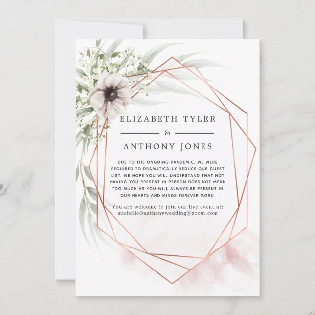 Anúncio Lista de convidados reduzida geométrica de eucalip (Frente)