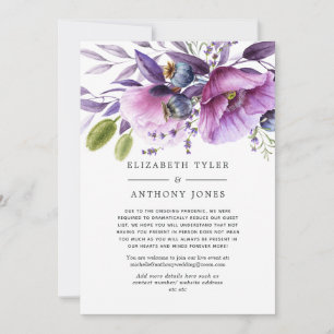 Anúncio Lista de Convidados Reduzida para Casamento Floral