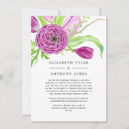 Anúncio Lista de Convidados Reduzida para Casamento Floral