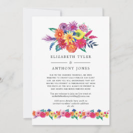 Anúncio Lista de Convidados Reduzida para Casamento Floral