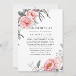 Anúncio Lista de Convidados Reduzida Pastel Pink & Grey Bo