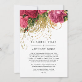 Anúncio Lista de Convidados Reduzidos de Casamento Dourado