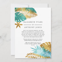 Lista de Convidados Tropical Turquesa e Dourado