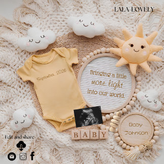 Anúncio Little  Sunshine pregnancy announcement card