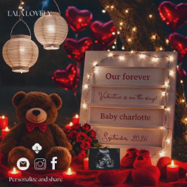 Anúncio little Valentine Pregnancy Announcement Card