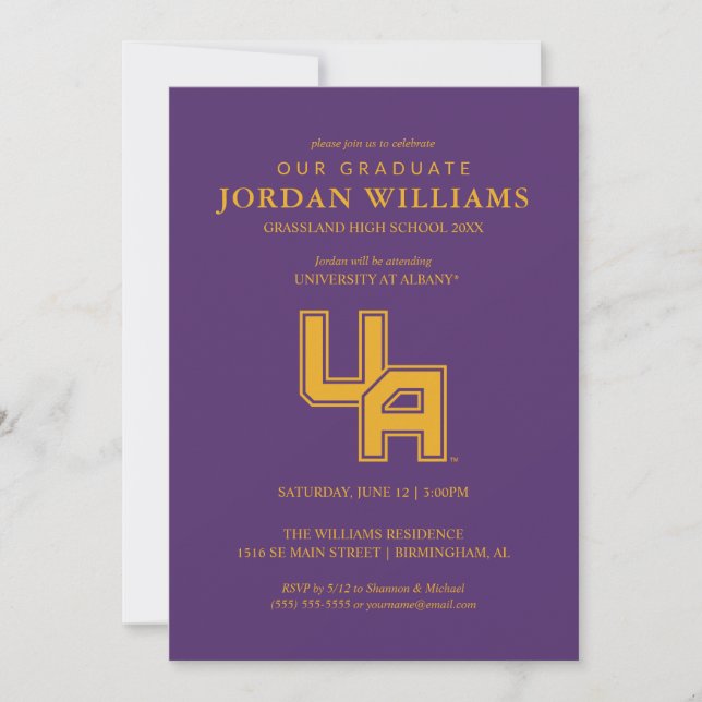 Anúncio Logotipo das iniciais da University at Albany (Frente)