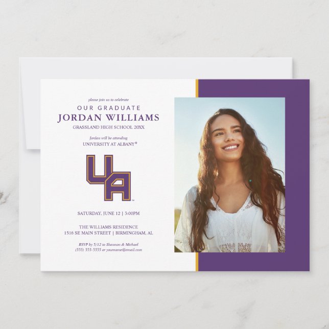 Anúncio Logotipo de Iniciais da Universidade de Albany (Frente)