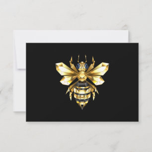 Anúncio Logotipo Faux Gold Foil Polygonal da Abelha em Pre