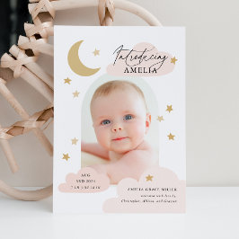 Anúncio Lua Estrelas Nuvens Arch Foto Rosa Blush Nasciment